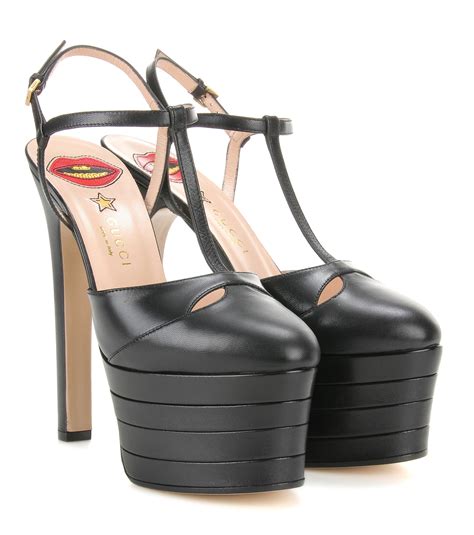 gucci satin heels|Gucci black platform heels.